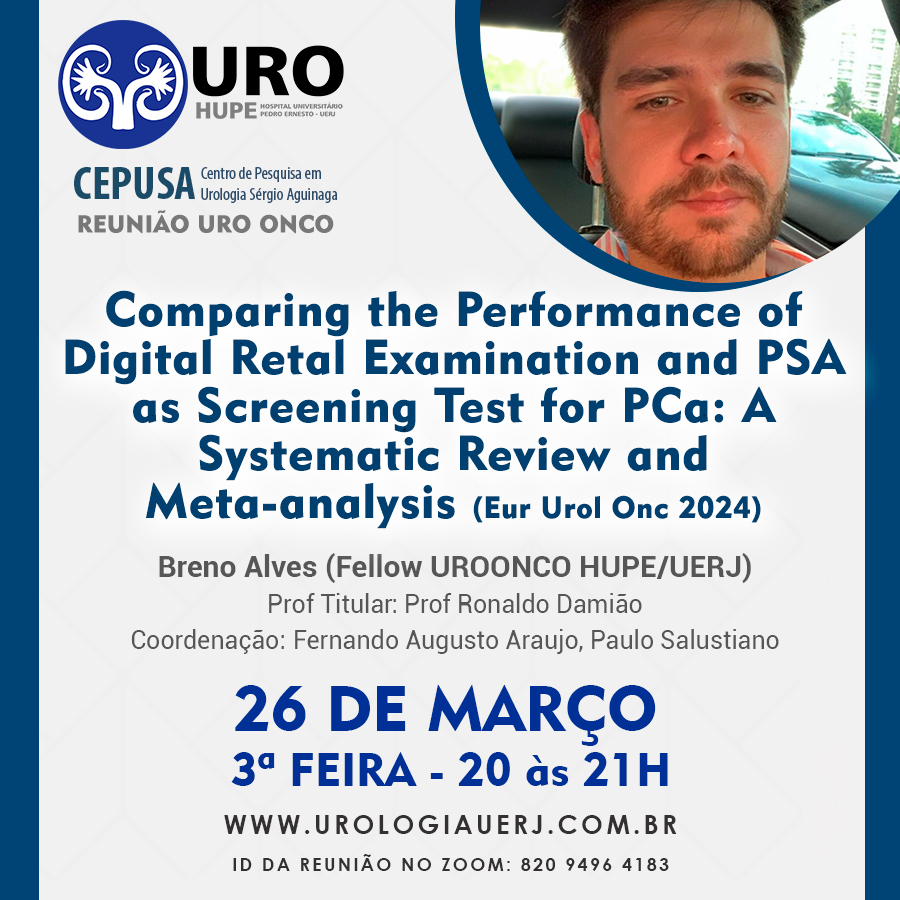 26mar – Comparing the Performance of Digital Retal Examination and PSA as Screening Test for PCa: A Systematic Review and Meta-analysis (Eur Urol Onc 2024)